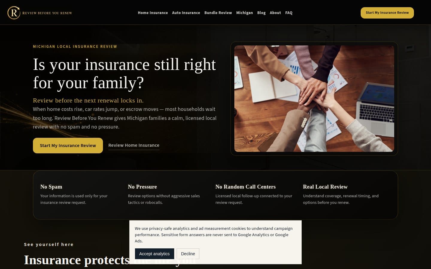 Review Before You Renew website screenshot